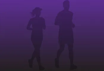 graphic of a male and female runner