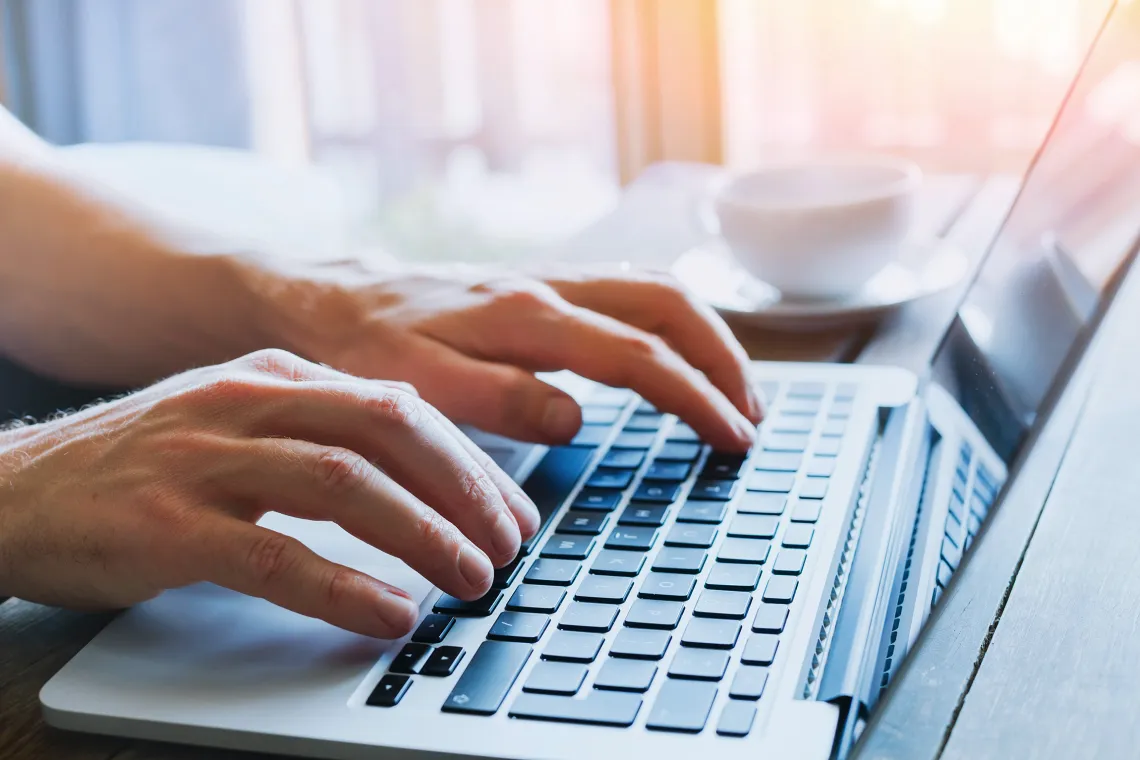 hands at a keyboard