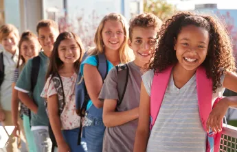 Kids with backpacks