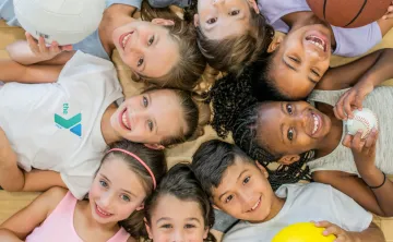 Children on the gym floor