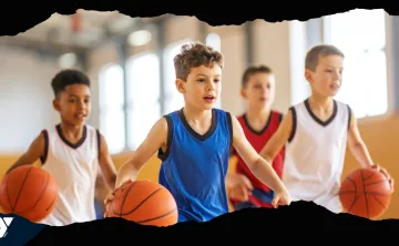 Kids playing basketball